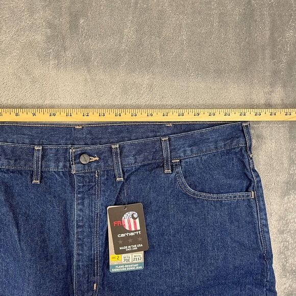 NEW Carhartt Flame Resistant FR Jeans Mens 46x34 Relaxed FRB100 DNM Actual 45x33 - Picture 9 of 13